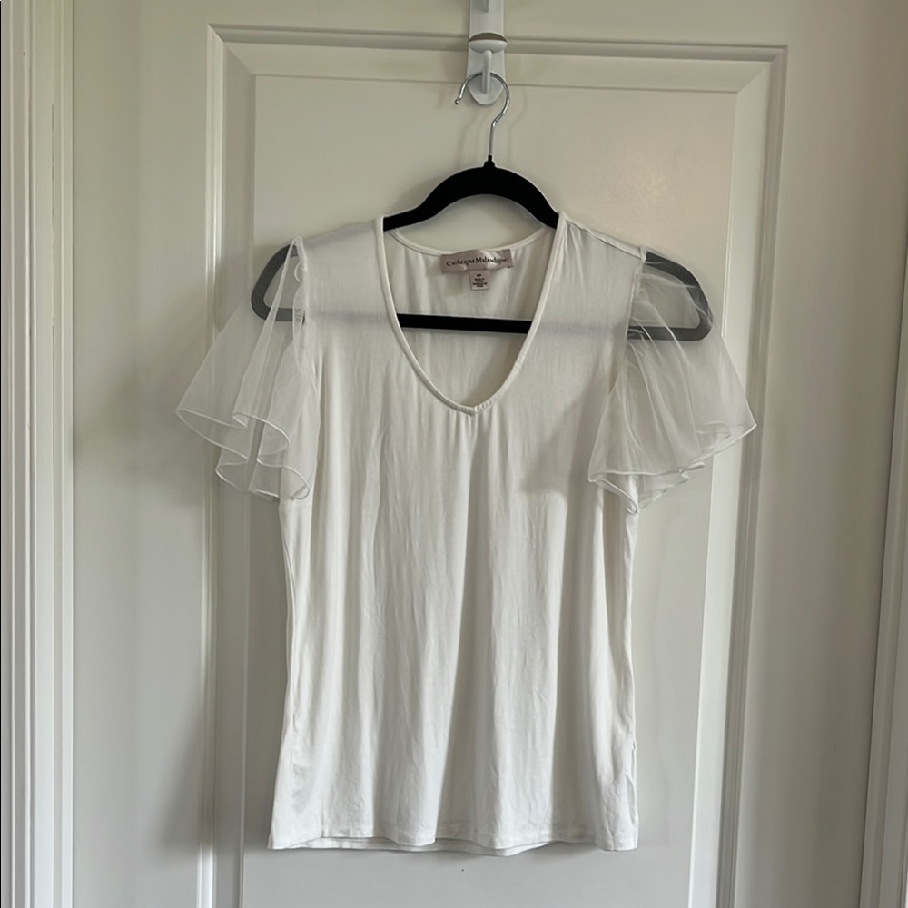 Catherine Malandrino blouse tulle sleeves size small